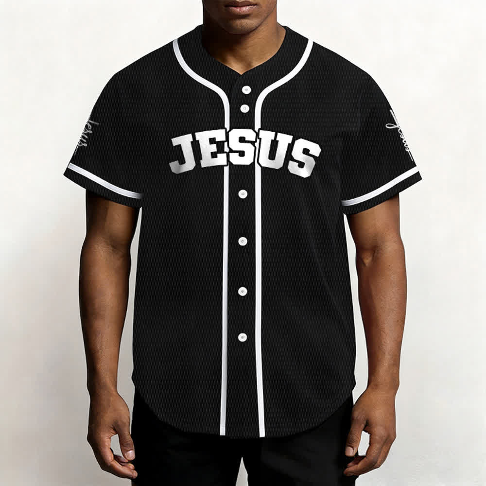 Christianartworkshop Maglia da baseball unisex personalizzata con Gesù Classico Abbigliamento Sportivo Personalizzato - image 4