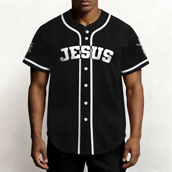 Christianartworkshop Maglia da baseball unisex personalizzata con Gesù Classico Abbigliamento Sportivo Personalizzato - image 4