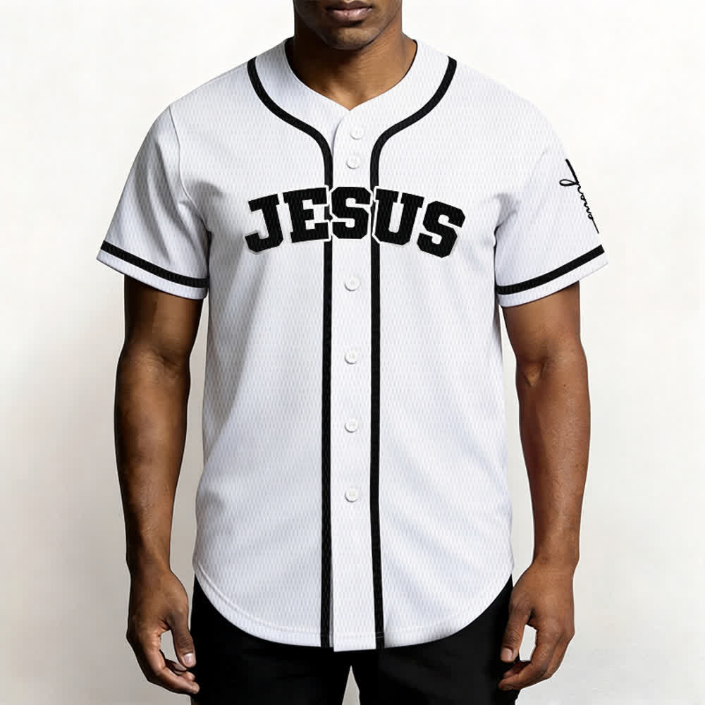 Christianartworkshop Maglia da baseball unisex personalizzata con Gesù Classico Abbigliamento Sportivo Personalizzato - image 12