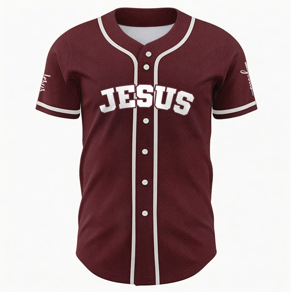 Christianartworkshop Maglia da baseball unisex personalizzata con Gesù Classico Abbigliamento Sportivo Personalizzato - image 26