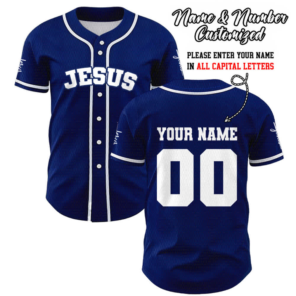Christianartworkshop Maglia da baseball unisex personalizzata con Gesù Classico Abbigliamento Sportivo Personalizzato - Blu navy - 5XL - Nome & Numero personalizzati - image 40