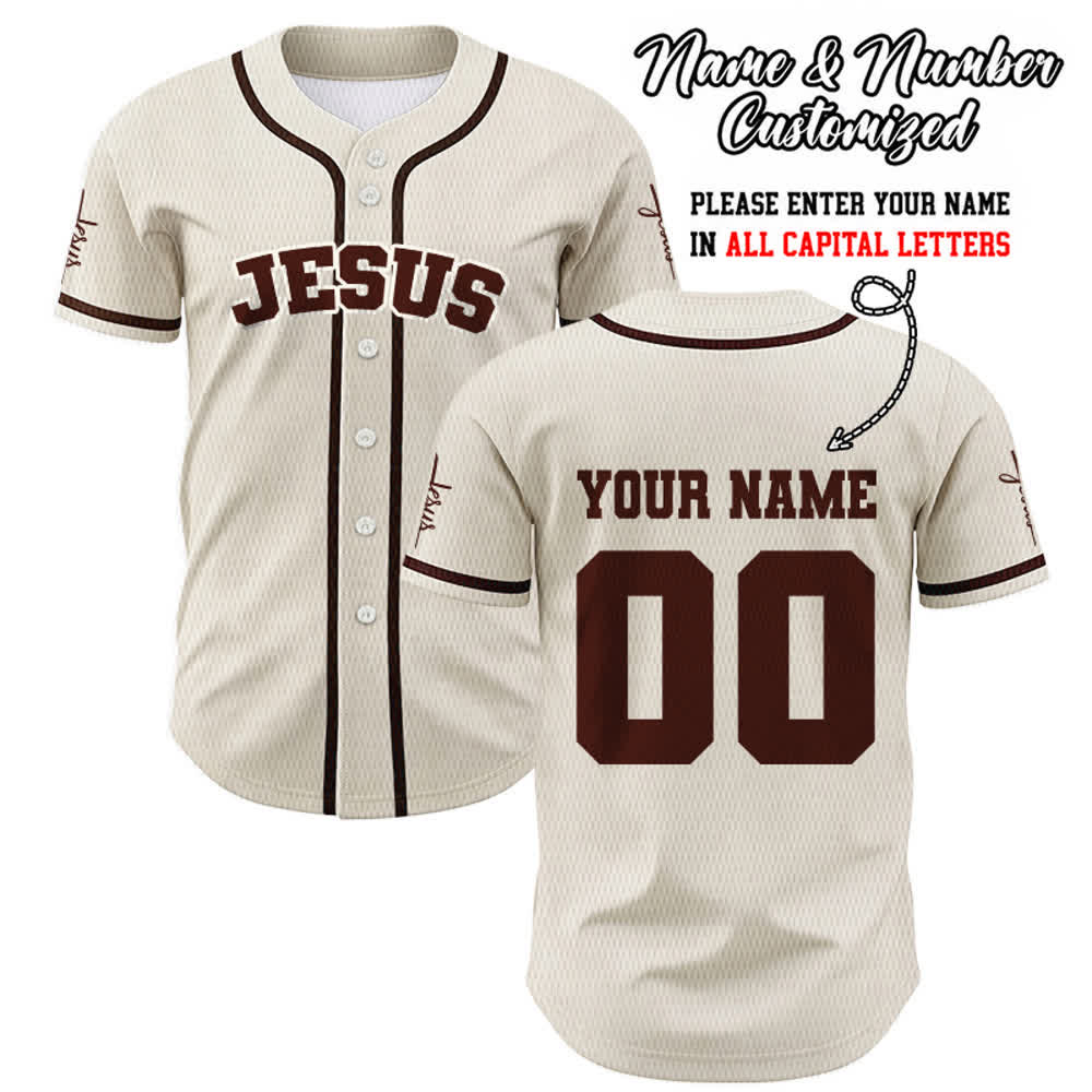 Christianartworkshop Maglia da baseball unisex personalizzata con Gesù Classico Abbigliamento Sportivo Personalizzato - Albicocca - 5XL - Nome & Numero personalizzati - image 56