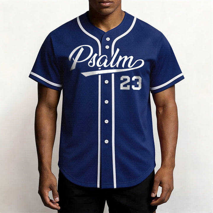 Maglia da baseball unisex Christianartworkshop in stile retrò sportivo con il Salmo 23 - image 3