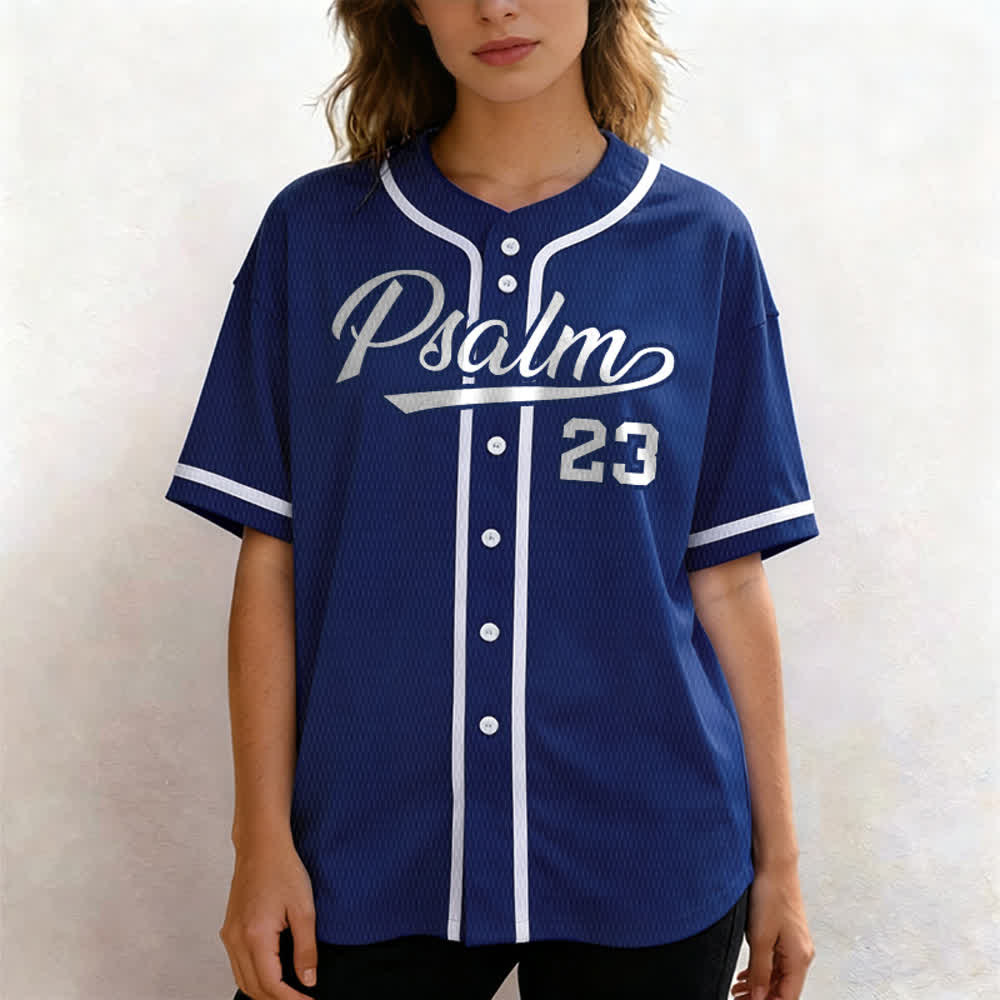 Maglia da baseball unisex Christianartworkshop in stile retrò sportivo con il Salmo 23 - image 5