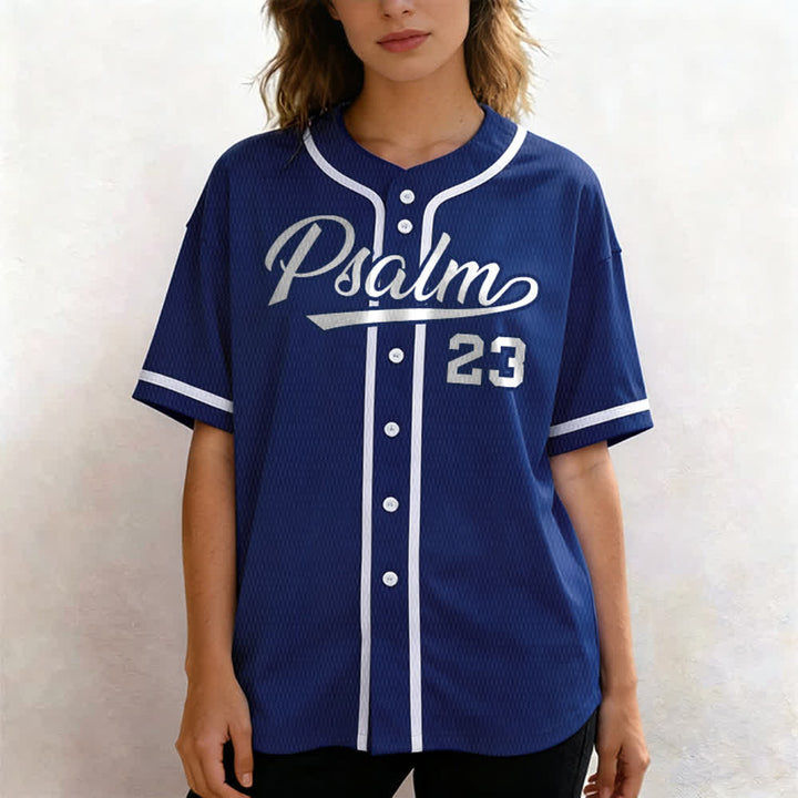 Maglia da baseball unisex Christianartworkshop in stile retrò sportivo con il Salmo 23 - image 5