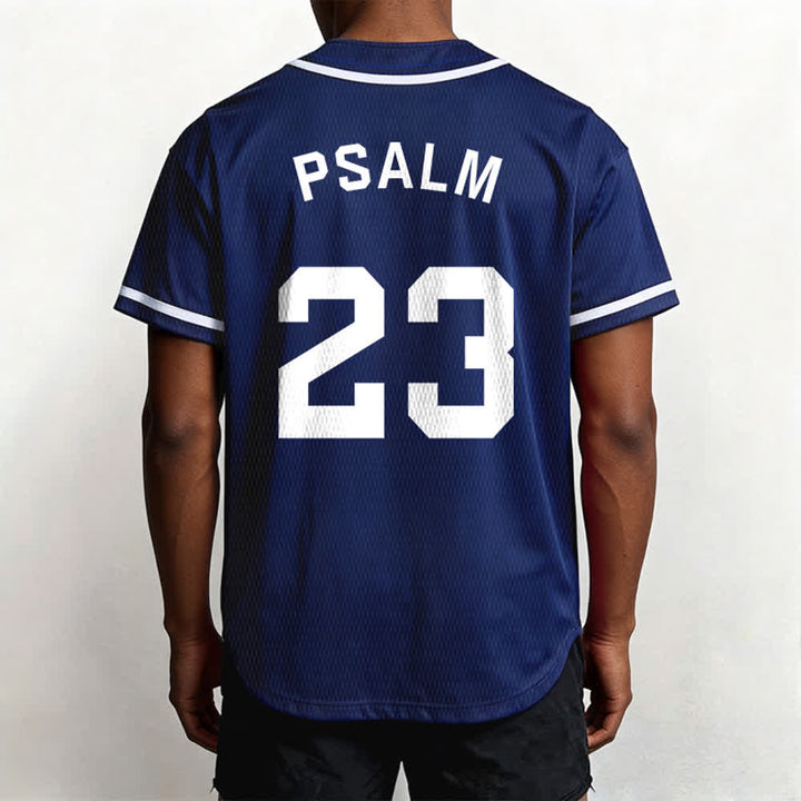 Maglia da baseball unisex Christianartworkshop in stile retrò sportivo con il Salmo 23 - image 4
