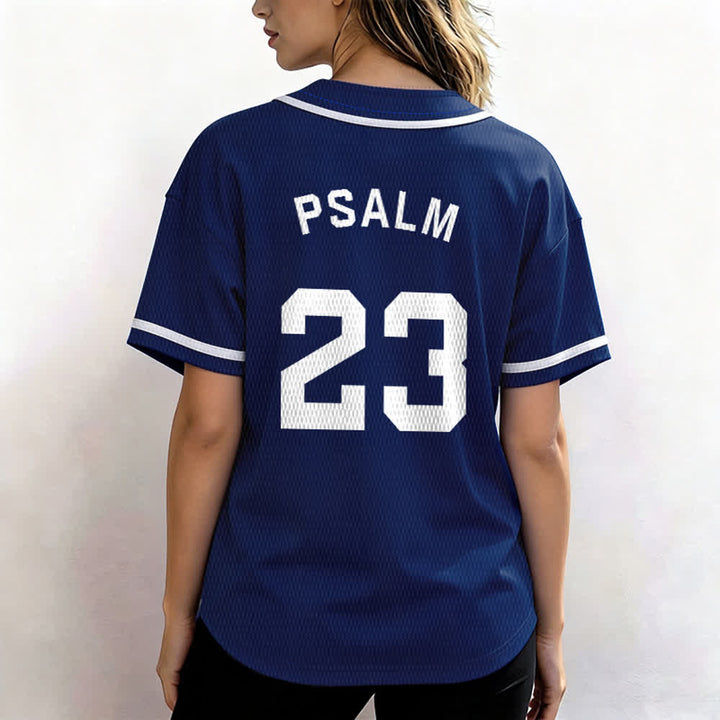 Maglia da baseball unisex Christianartworkshop in stile retrò sportivo con il Salmo 23 - image 6