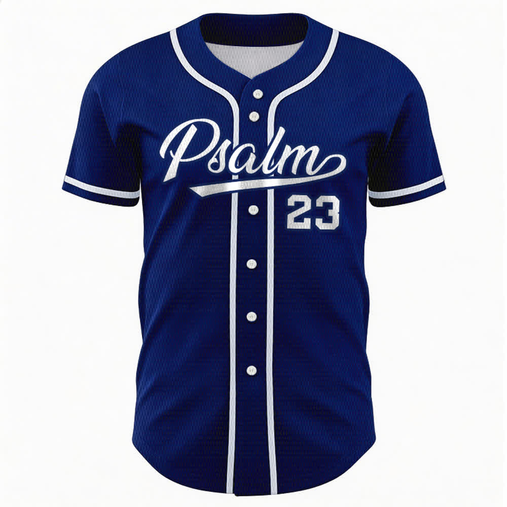 Maglia da baseball unisex Christianartworkshop in stile retrò sportivo con il Salmo 23 - image 1