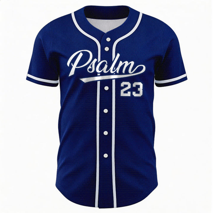Maglia da baseball unisex Christianartworkshop in stile retrò sportivo con il Salmo 23 - image 1