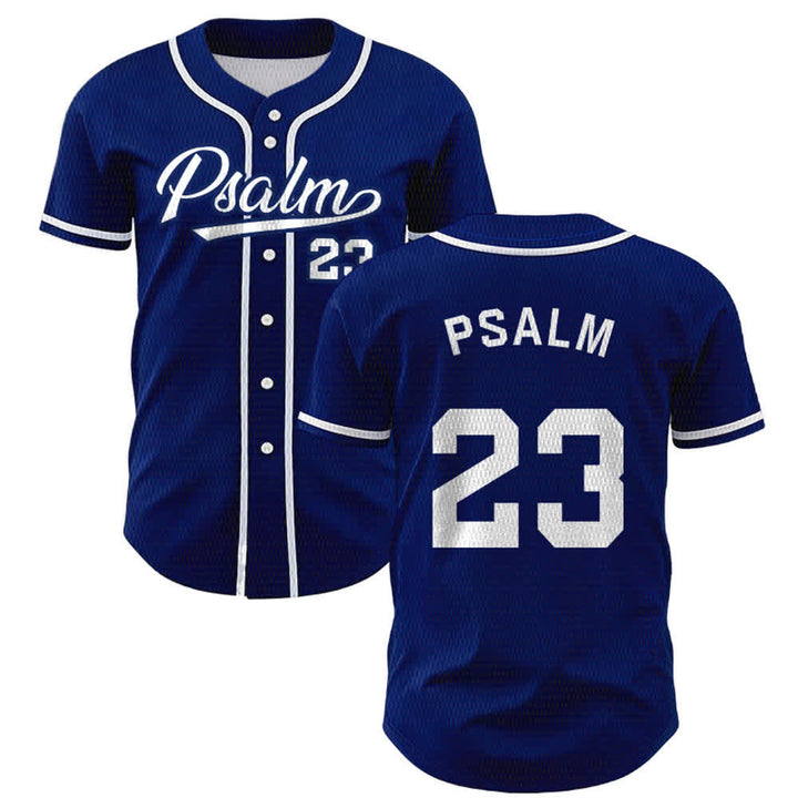 Maglia da baseball unisex Christianartworkshop in stile retrò sportivo con il Salmo 23 - Blu navy - 5XL - image 0