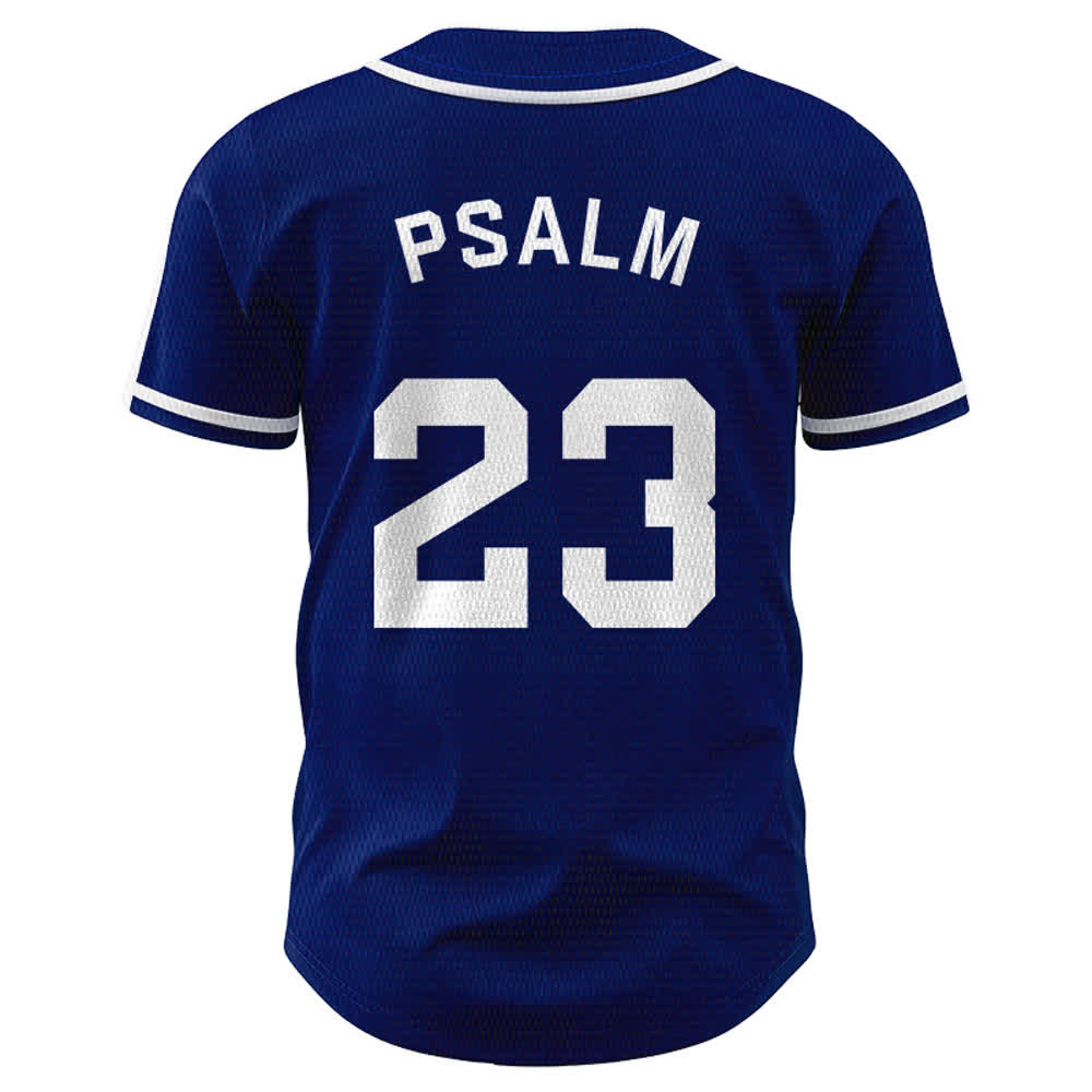 Maglia da baseball unisex Christianartworkshop in stile retrò sportivo con il Salmo 23 - image 2