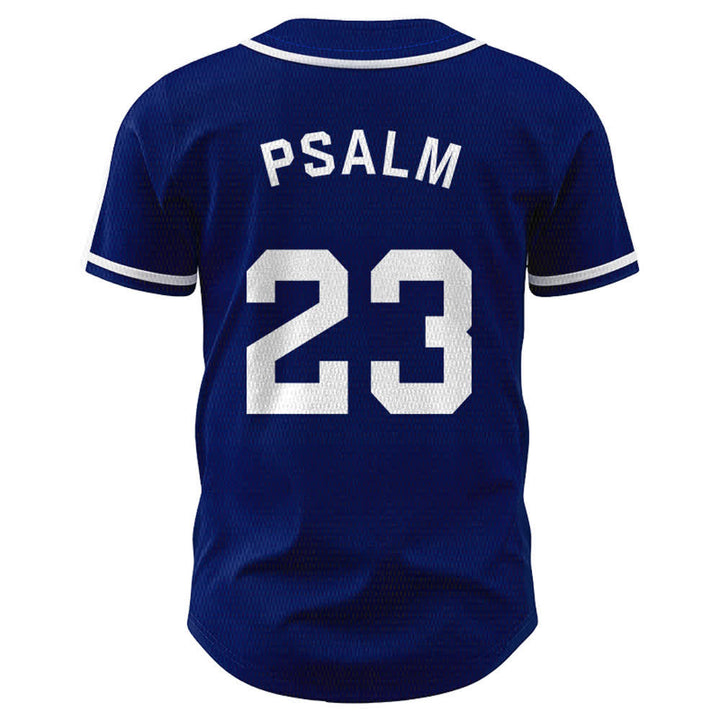 Maglia da baseball unisex Christianartworkshop in stile retrò sportivo con il Salmo 23 - image 2