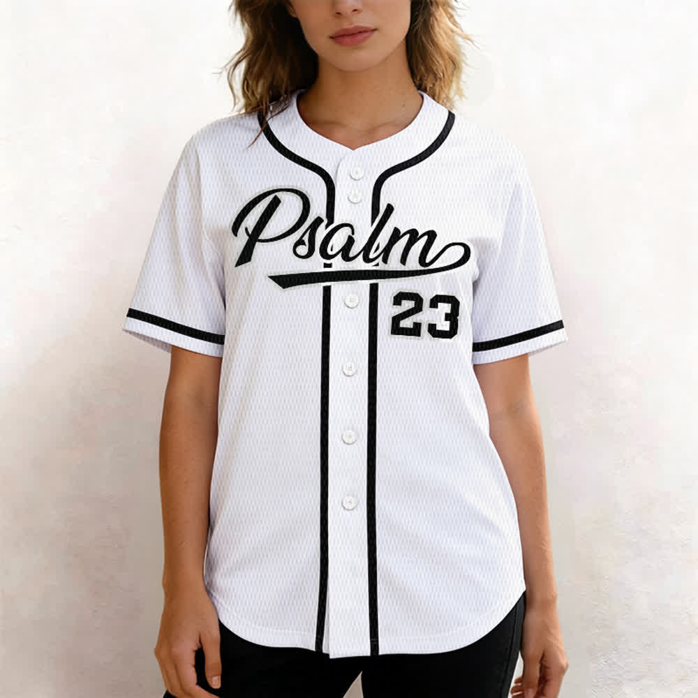 Maglia da baseball unisex Christianartworkshop in stile retrò sportivo con il Salmo 23 - image 12