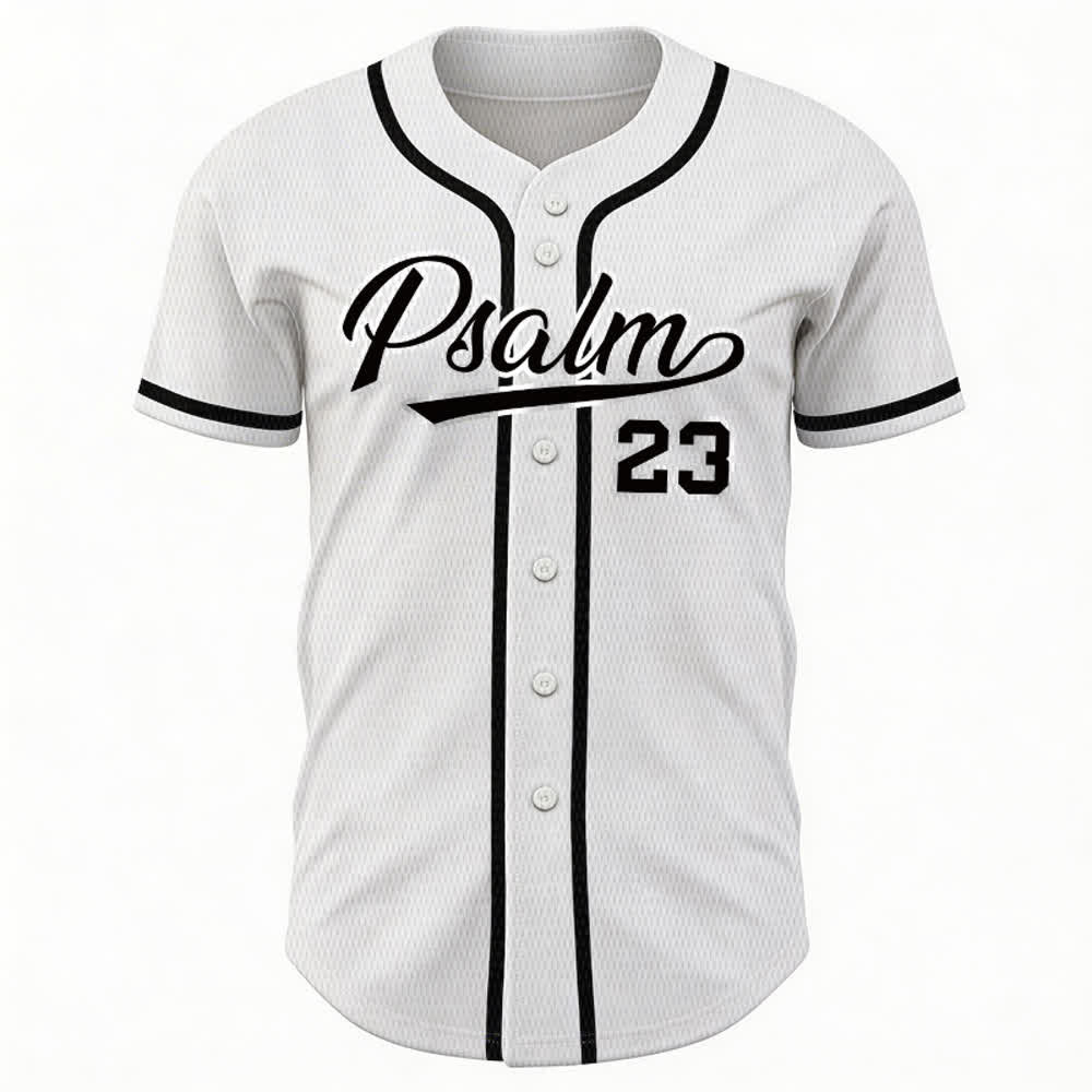 Maglia da baseball unisex Christianartworkshop in stile retrò sportivo con il Salmo 23 - image 8