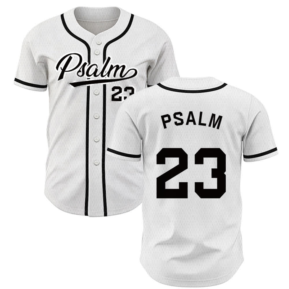 Maglia da baseball unisex Christianartworkshop in stile retrò sportivo con il Salmo 23 - Bianco - 5XL - image 7