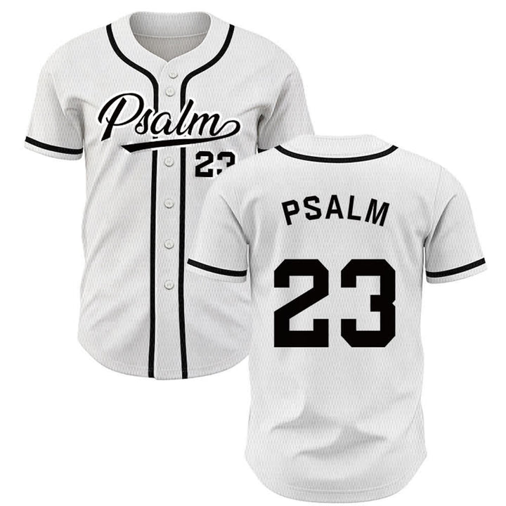Maglia da baseball unisex Christianartworkshop in stile retrò sportivo con il Salmo 23 - Bianco - 5XL - image 7