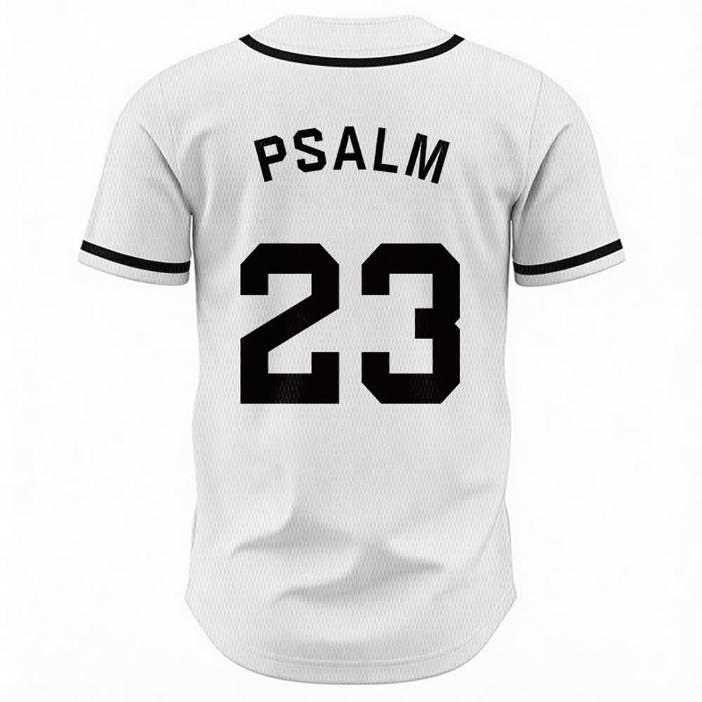 Maglia da baseball unisex Christianartworkshop in stile retrò sportivo con il Salmo 23 - image 9