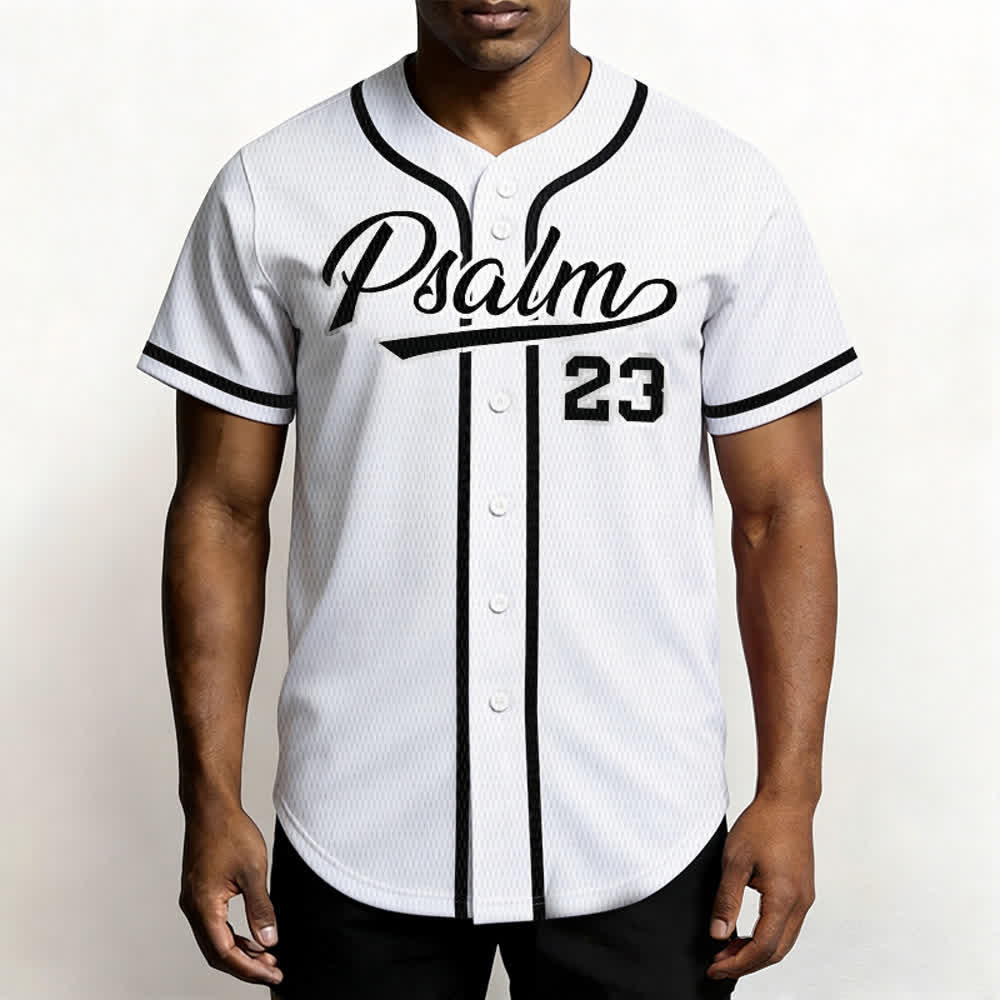 Maglia da baseball unisex Christianartworkshop in stile retrò sportivo con il Salmo 23 - image 10