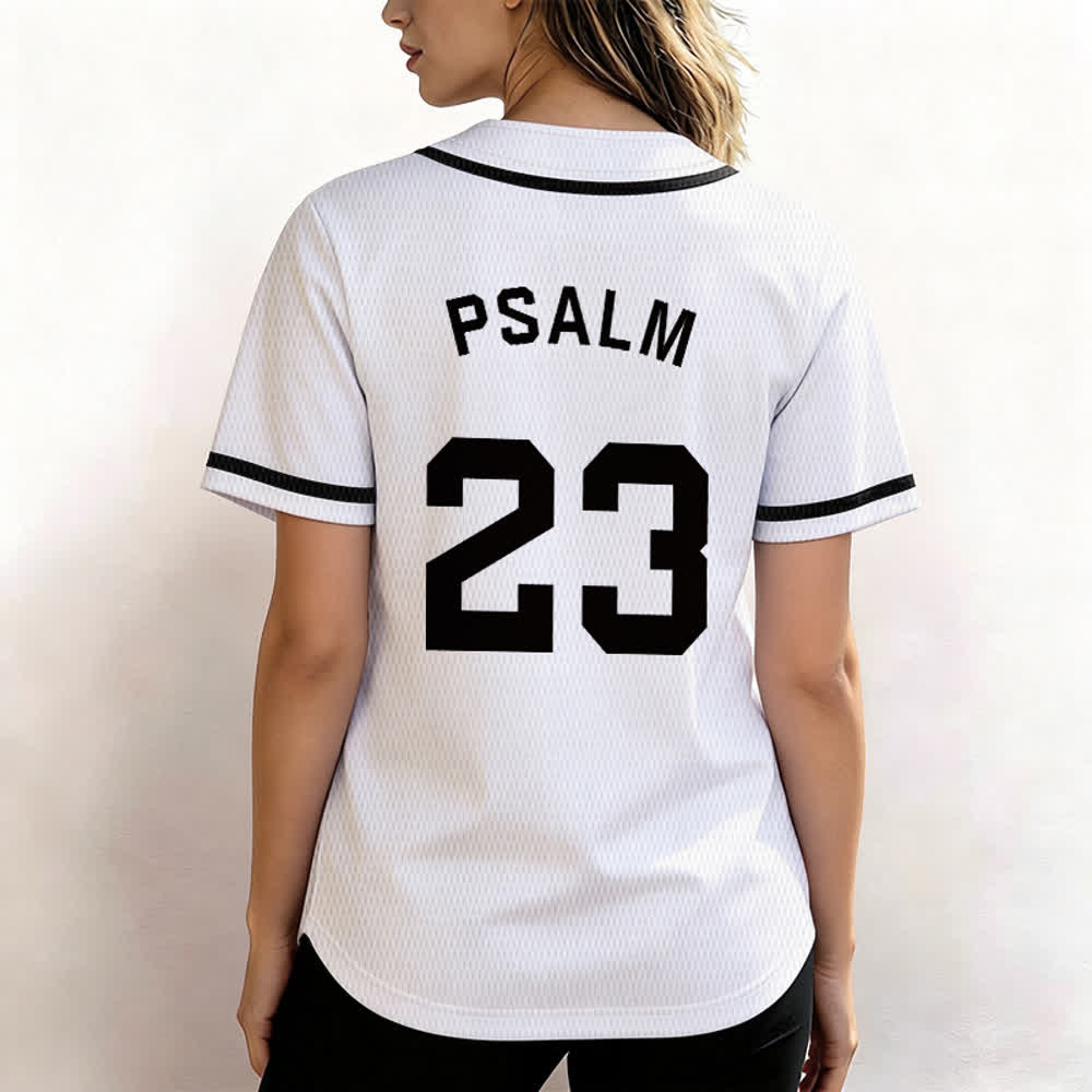 Maglia da baseball unisex Christianartworkshop in stile retrò sportivo con il Salmo 23 - image 13