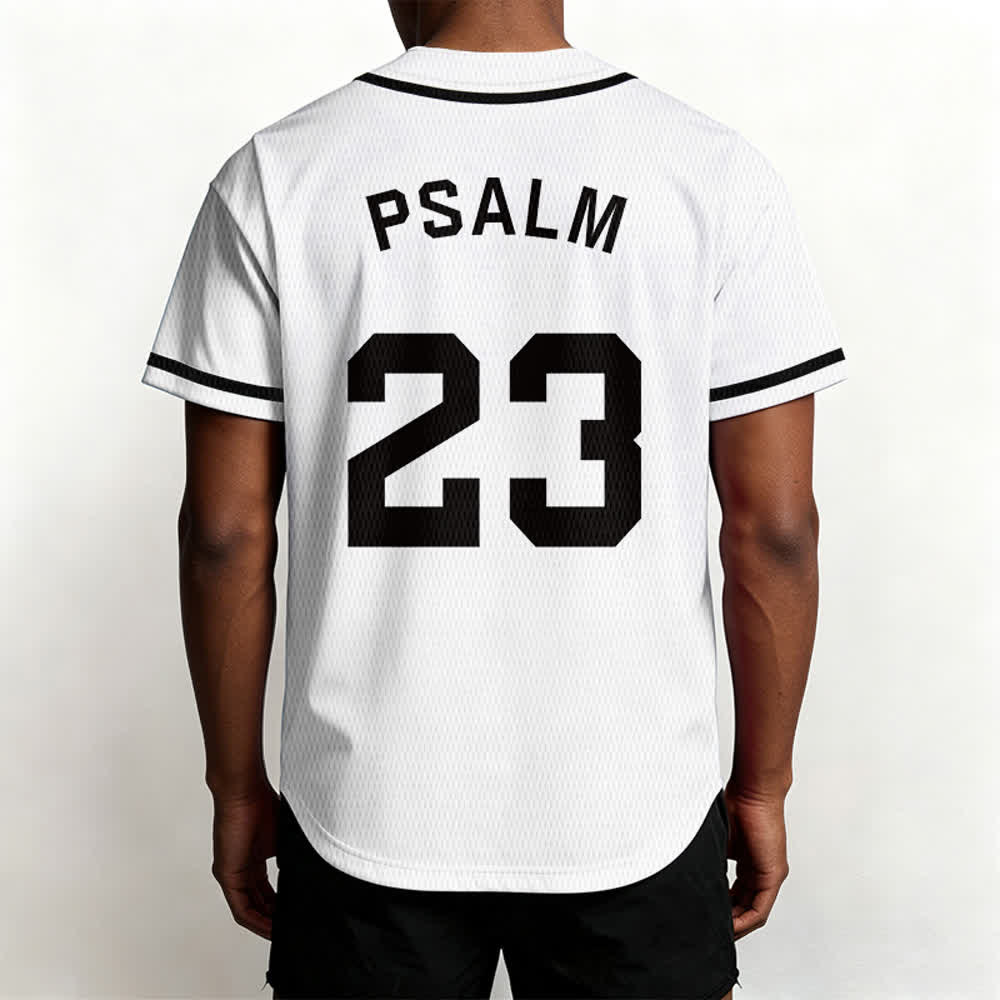 Maglia da baseball unisex Christianartworkshop in stile retrò sportivo con il Salmo 23 - image 11