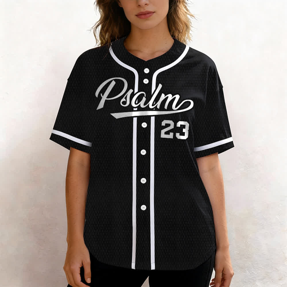 Maglia da baseball unisex Christianartworkshop in stile retrò sportivo con il Salmo 23 - image 19