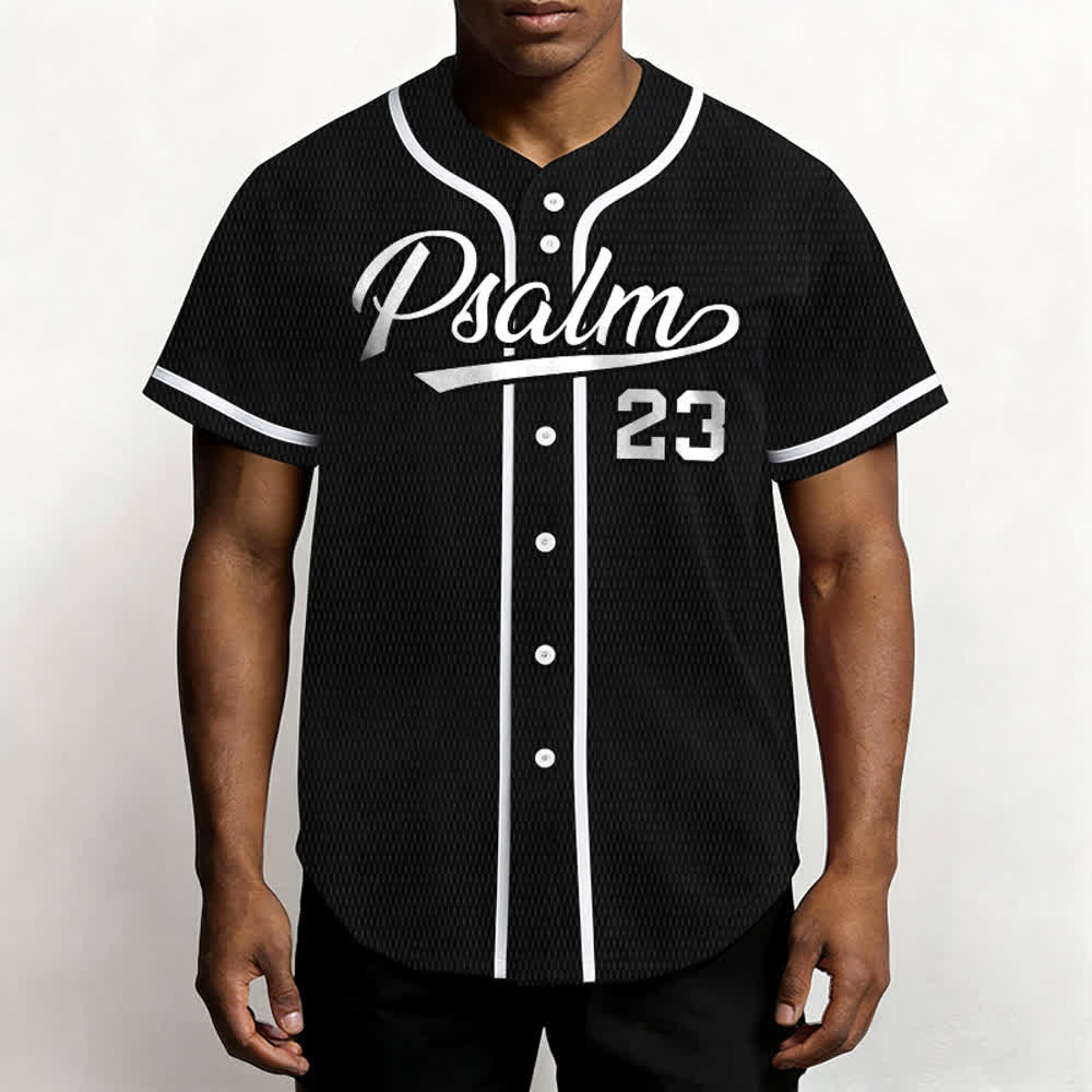 Maglia da baseball unisex Christianartworkshop in stile retrò sportivo con il Salmo 23 - image 17