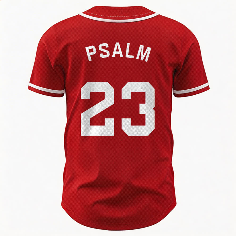 Maglia da baseball unisex Christianartworkshop in stile retrò sportivo con il Salmo 23 - image 23