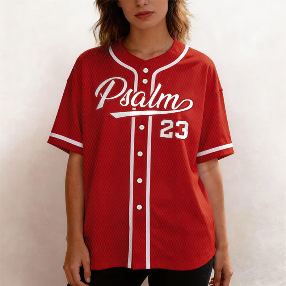 Maglia da baseball unisex Christianartworkshop in stile retrò sportivo con il Salmo 23 - image 24