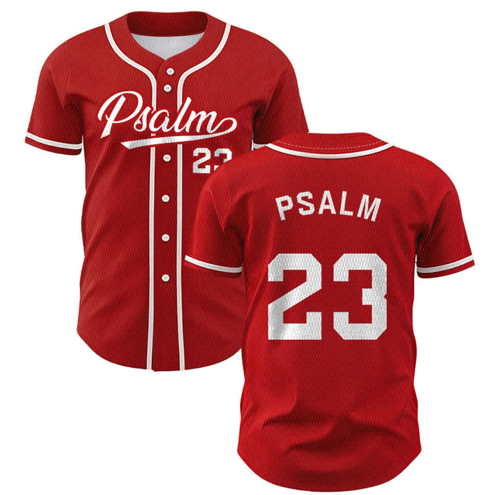 Maglia da baseball unisex Christianartworkshop in stile retrò sportivo con il Salmo 23 - Rosso - 5XL - image 21