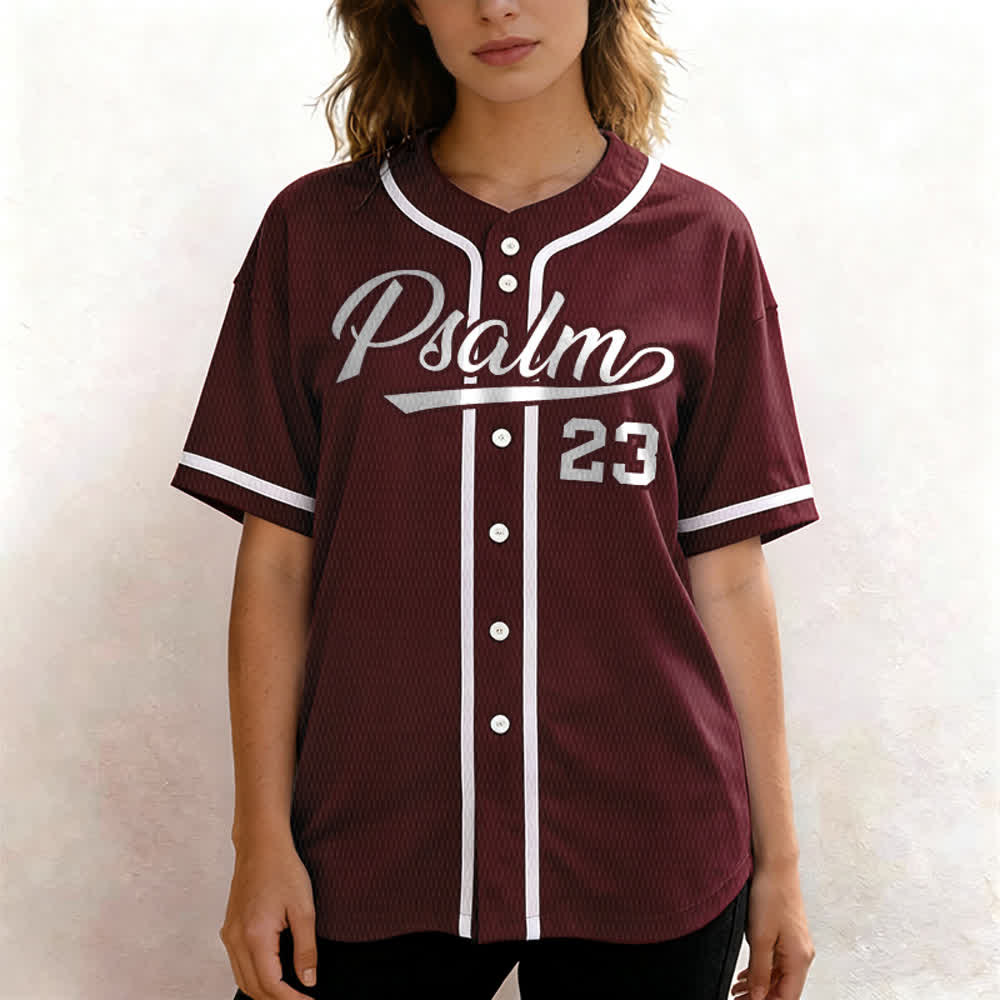 Maglia da baseball unisex Christianartworkshop in stile retrò sportivo con il Salmo 23 - image 31