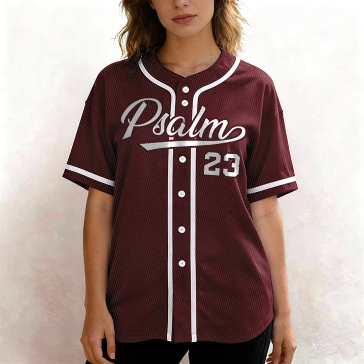 Maglia da baseball unisex Christianartworkshop in stile retrò sportivo con il Salmo 23 - image 31