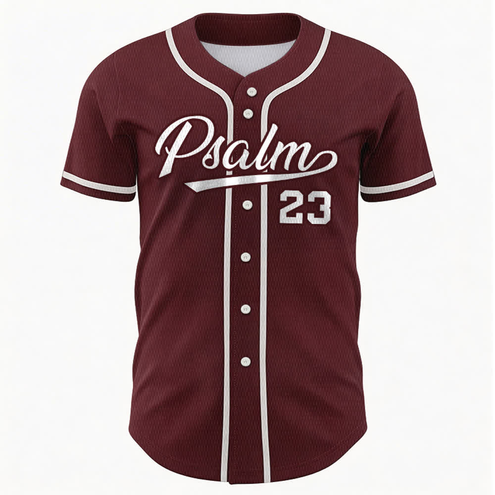 Maglia da baseball unisex Christianartworkshop in stile retrò sportivo con il Salmo 23 - image 29