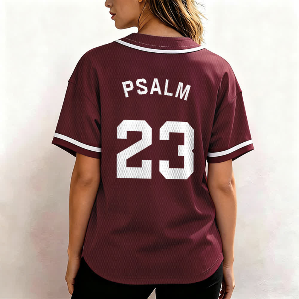 Maglia da baseball unisex Christianartworkshop in stile retrò sportivo con il Salmo 23 - image 32
