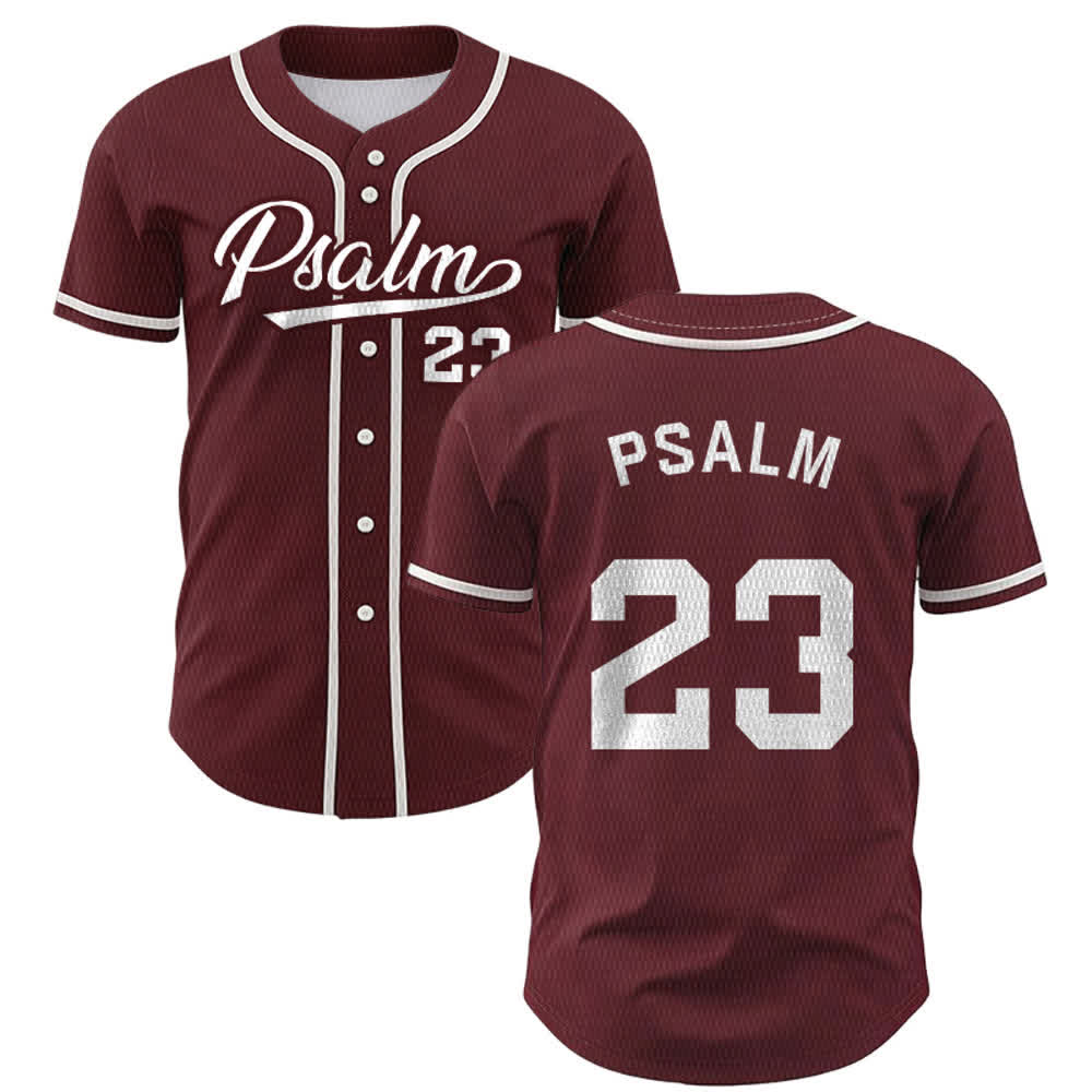 Maglia da baseball unisex Christianartworkshop in stile retrò sportivo con il Salmo 23 - Vino - 5XL - image 28