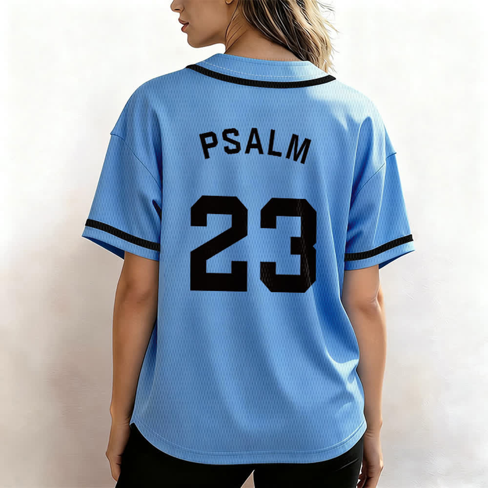 Maglia da baseball unisex Christianartworkshop in stile retrò sportivo con il Salmo 23 - image 41