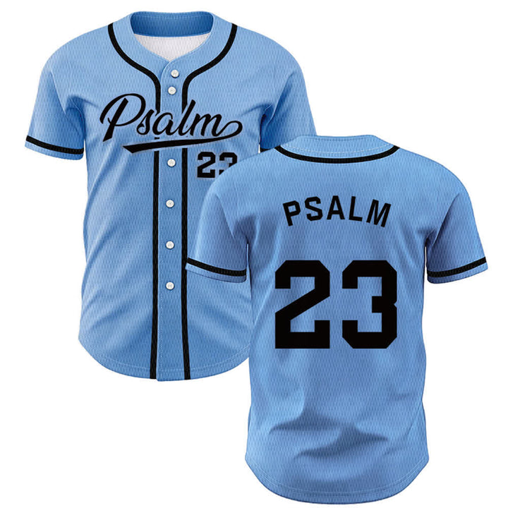 Maglia da baseball unisex Christianartworkshop in stile retrò sportivo con il Salmo 23 - Blu - 5XL - image 35