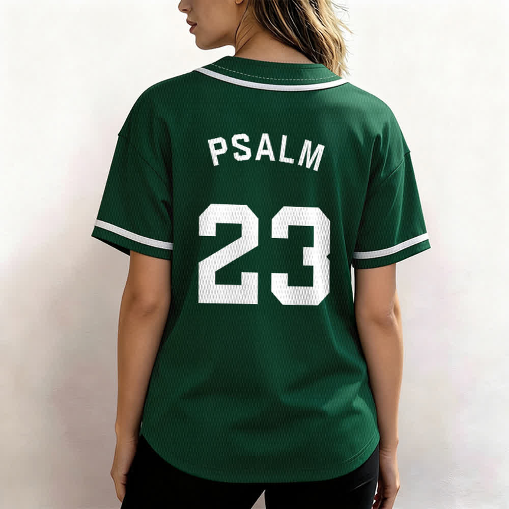 Maglia da baseball unisex Christianartworkshop in stile retrò sportivo con il Salmo 23 - image 47