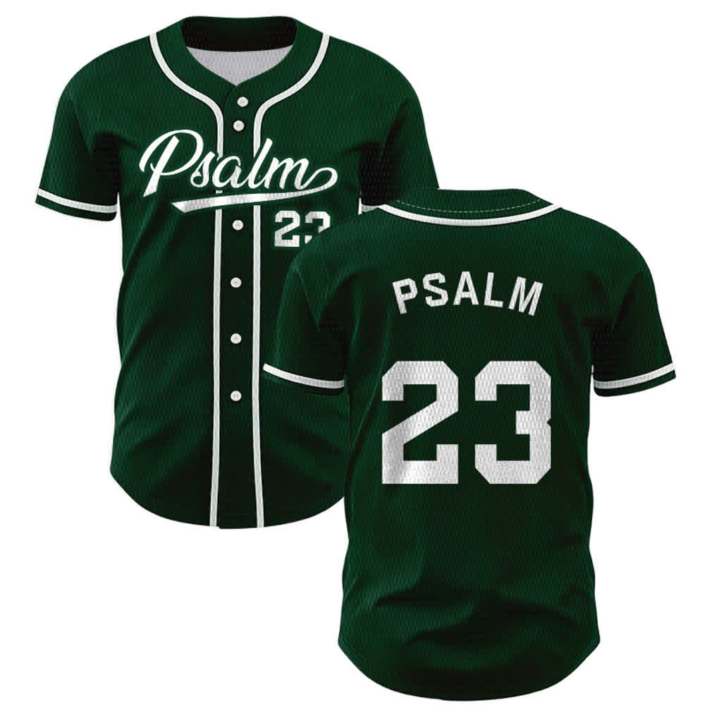 Maglia da baseball unisex Christianartworkshop in stile retrò sportivo con il Salmo 23 - Verde - 5XL - image 42