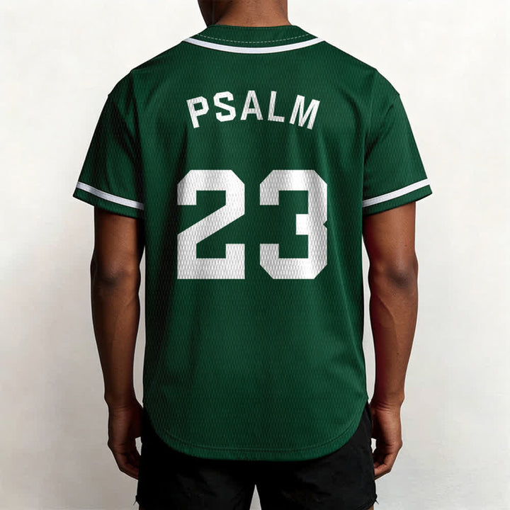 Maglia da baseball unisex Christianartworkshop in stile retrò sportivo con il Salmo 23 - image 46