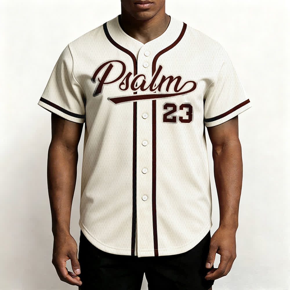 Maglia da baseball unisex Christianartworkshop in stile retrò sportivo con il Salmo 23 - image 54
