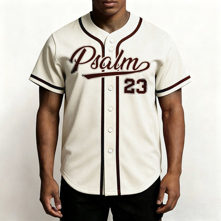 Maglia da baseball unisex Christianartworkshop in stile retrò sportivo con il Salmo 23 - image 54