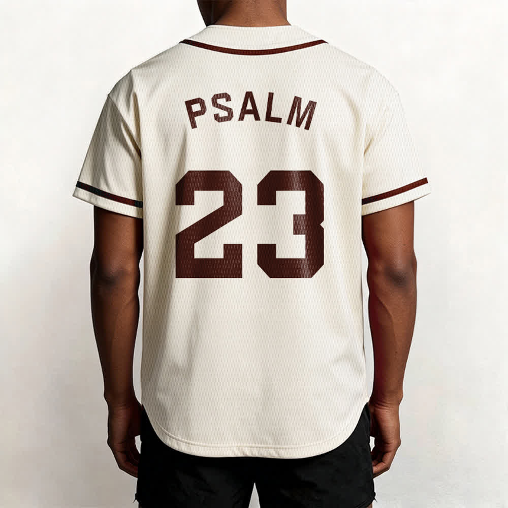 Maglia da baseball unisex Christianartworkshop in stile retrò sportivo con il Salmo 23 - image 55