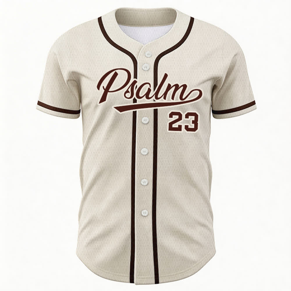 Maglia da baseball unisex Christianartworkshop in stile retrò sportivo con il Salmo 23 - image 50