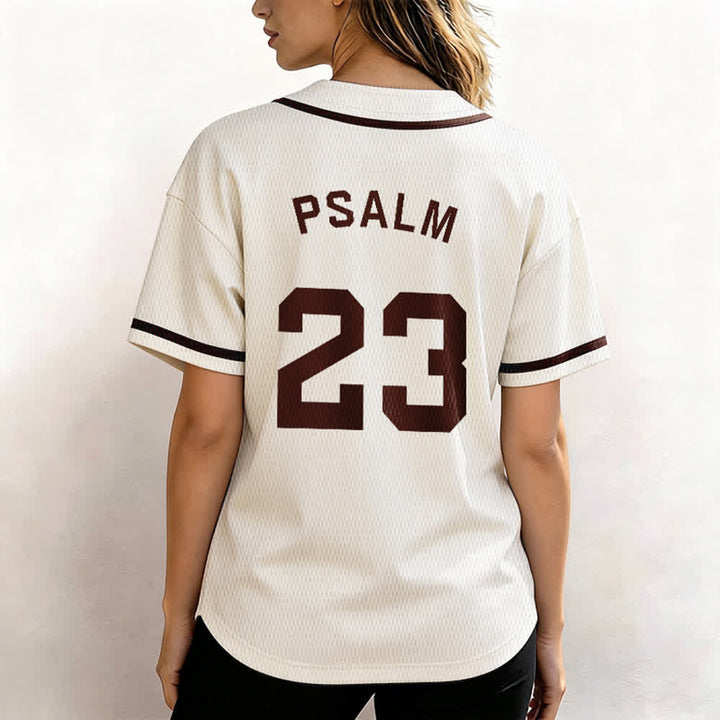 Maglia da baseball unisex Christianartworkshop in stile retrò sportivo con il Salmo 23 - image 53