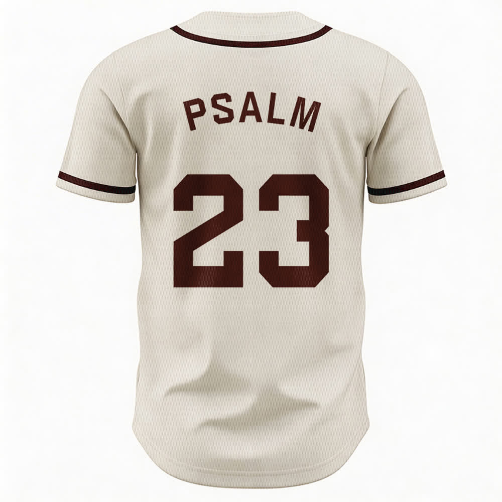 Maglia da baseball unisex Christianartworkshop in stile retrò sportivo con il Salmo 23 - image 51