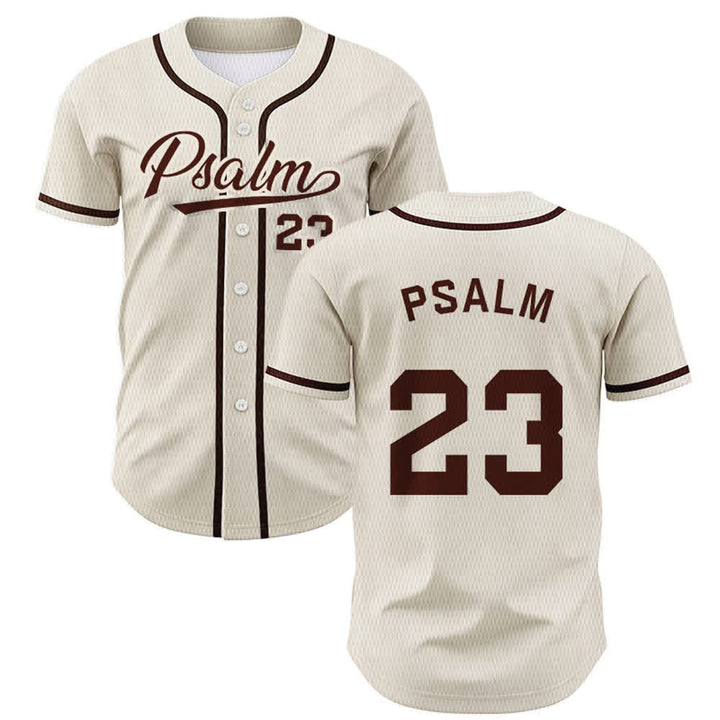 Maglia da baseball unisex Christianartworkshop in stile retrò sportivo con il Salmo 23 - Albicocca - 5XL - image 49