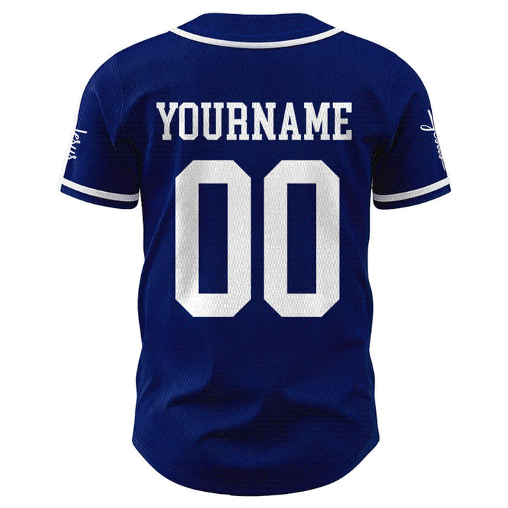 Christianartworkshop Maglia da baseball unisex personalizzata con nome e numero personalizzati per la squadra di Gesù in grassetto - image 3