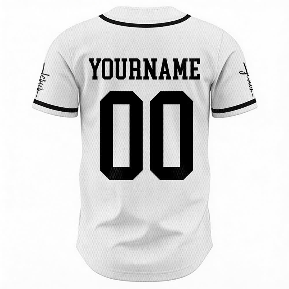 Christianartworkshop Maglia da baseball unisex personalizzata con nome e numero personalizzati per la squadra di Gesù in grassetto - image 10