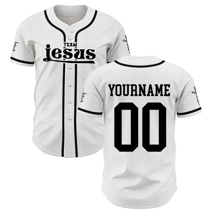 Christianartworkshop Maglia da baseball unisex personalizzata con nome e numero personalizzati per la squadra di Gesù in grassetto - image 8