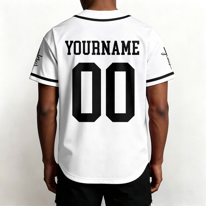 Christianartworkshop Maglia da baseball unisex personalizzata con nome e numero personalizzati per la squadra di Gesù in grassetto - image 14